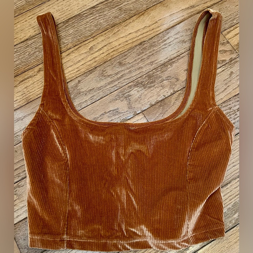 Urban Outfitters Velvet Brown Crop Top M Medium